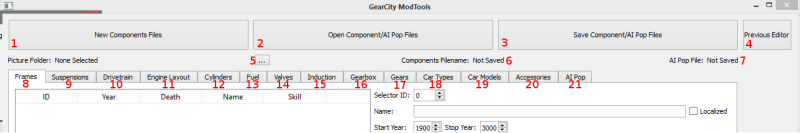 Top of the Components Editor