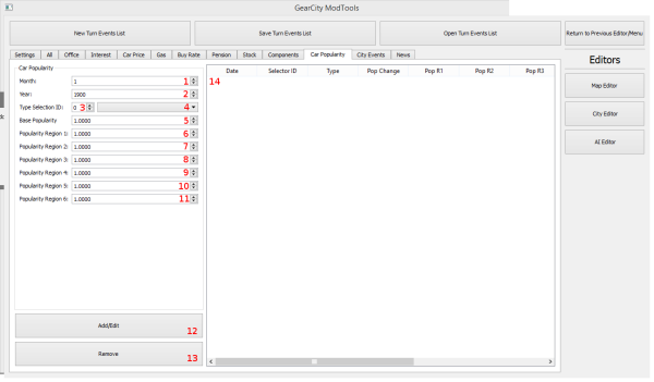  Turn Events Car Pop Editor